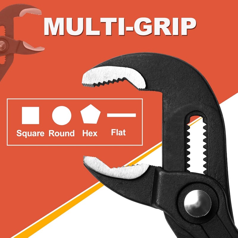 KOWSINDE 3-Piece Groove Joint Pliers Set, Adjustable Water Pump Pliers, V-Jaw Tongue and Groove Pliers, 7-inch, 10-inch, 12-inch - Image 3